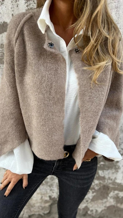ModeMagi™ – Ullkappa med rund hals och långa ärmar