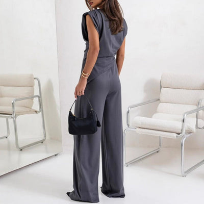ModeMagi™ Elegant enfärgat tvådelat set för dam