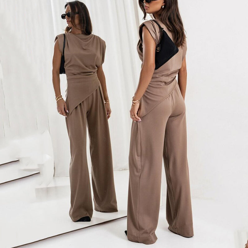 ModeMagi™ Elegant enfärgat tvådelat set för dam